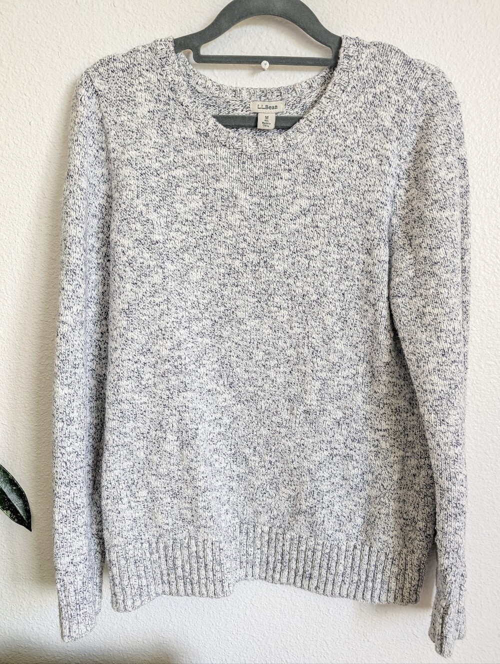 L.L. Bean Women's Heathered Light Gray Crewneck Sweater